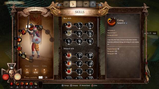 La adaptación al mando de Warhammer: Chaosbane es inteligente e intuitiva ofreciéndonos una experiencia similar al teclado y ratón de PC.