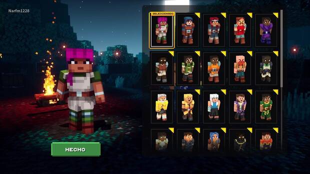 Al principio del juego elegimos uno de los diversos aldeanos propuestos. Su diseño visual cambia al equiparlos con las distintas armaduras.