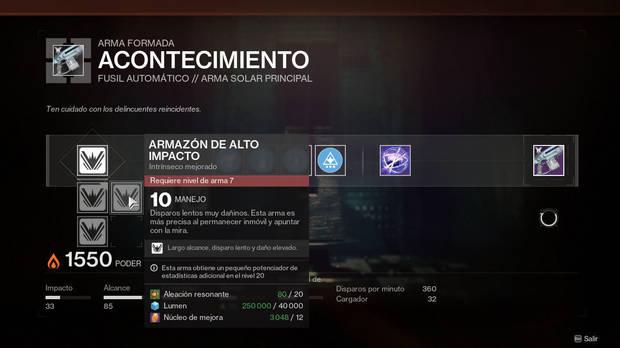 Necesitaremos usar un arma para obtener exactamente la versión que queremos de ella.