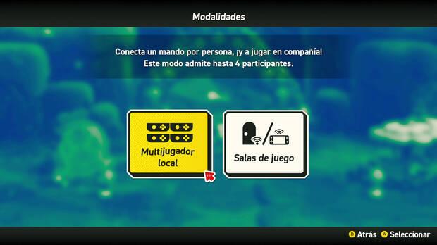 El modo multijugador local es el que más atracciones ofrece, aunque probar las salas de juego es interesante.