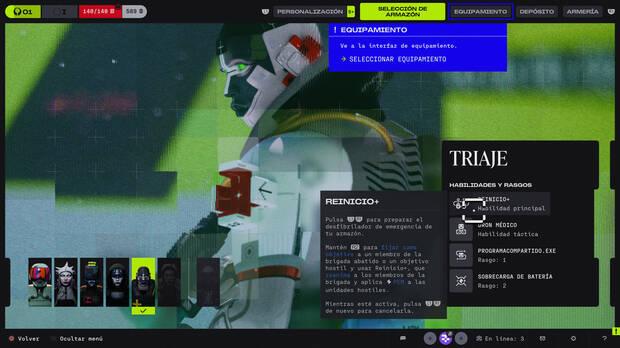 Los armazones poseen habilidades únicas, son los arquetipos clásicos de estos juegos. Hay un armazón orientado a aportar información al grupo, otro reconoce el mapa con un dron, tenemos al médico...