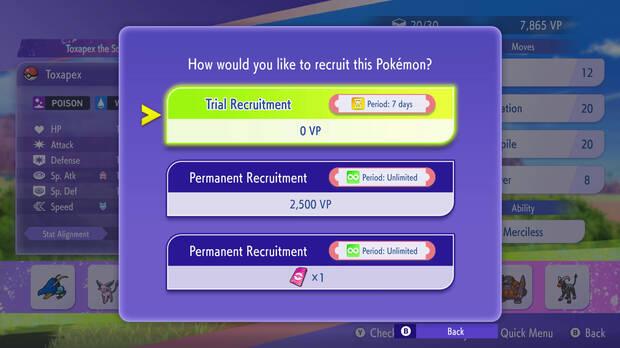 Hay diferentes divisas con las que reclutar criaturas permanentemente.