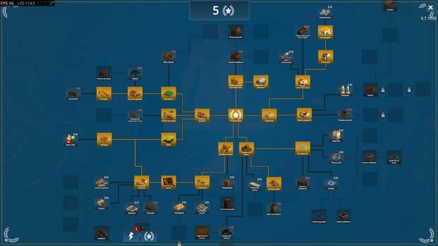 El sistema de deidades nos obliga a equilibrar las peticiones de los dioses para obtener inspiración y avanzar en el árbol tecnológico.