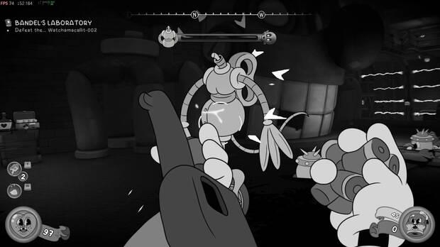 El manejo de las armas destaca por un 'peso de dibujo animado': disparos y reacciones el�sticas sin perder la esencia de cada una de ellas.