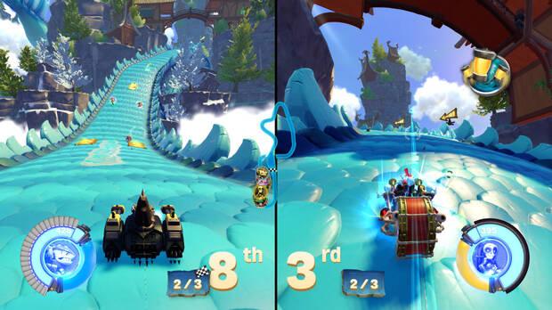 Hay distintos tipos de carreras: el jugador contra la IA a uno contra uno, competitivas a pantalla partida o con otros jugadores online.