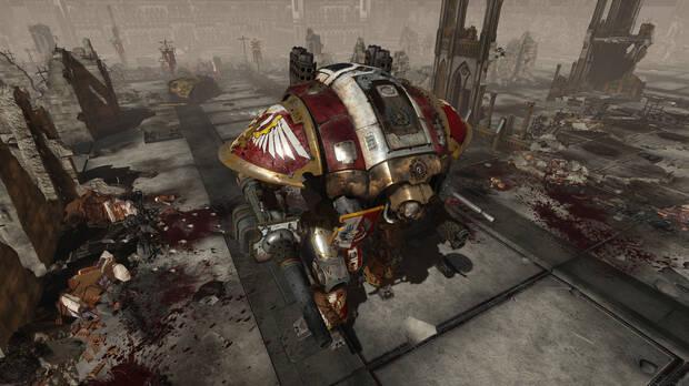 De vez en cuando podemos pilotar algunos vehículos y armas propias del universo de Games Workshop.