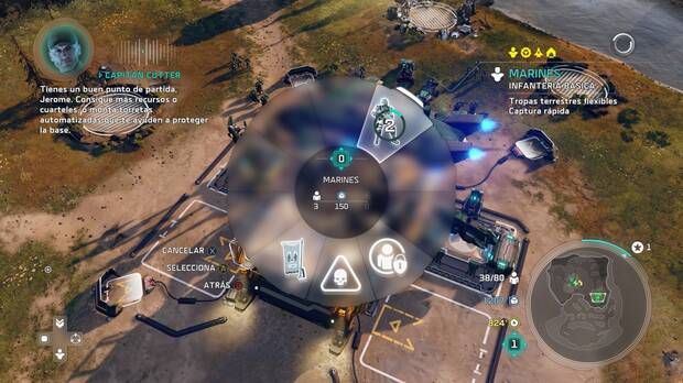 La interfaz se mantiene casi inalterable con respecto al primer ‘Halo Wars’, aunque encontramos elementos nuevos y muy bien avenidos.