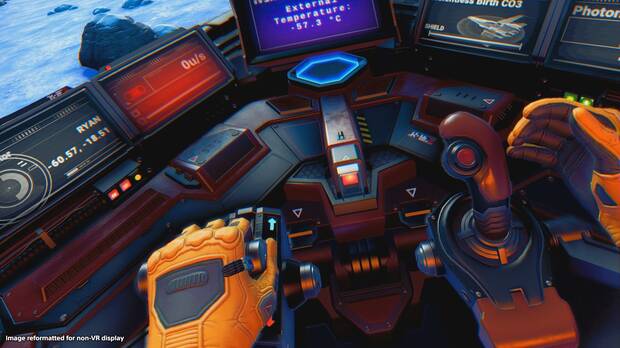 Usar la nave en realidad virtual y volar hacia otro planeta es una experiencia brutal.