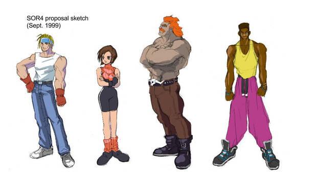Bocetos de los protagonistas planeados para la versión de Dreamcast.