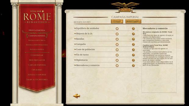 Al comenzar la partida podremos elegir si queremos jugar con las reglas del original o de la remasterización e incluso escoger si queremos aplicar unas u otras en distintos apartados.