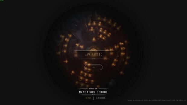 Las negociaciones para sacar adelante leyes serán clave en Frostpunk 2.