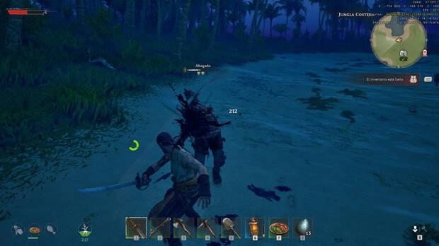 Enfrentamiento contra no-muertos: el combate exige gestionar la resistencia y las contras, queriendo convertirse en un <i>souls-lite</i>.