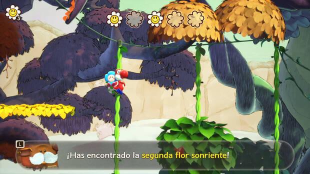 Una de las tareas de Yoshi en cada nivel es encontrar las flores sonrientes, todo un cl�sico.