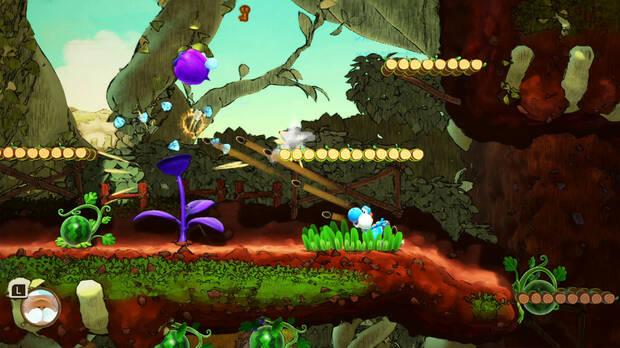 Un nivel se basa en comer sand�as para lanzar pepitas e interactuar as� con el entorno.