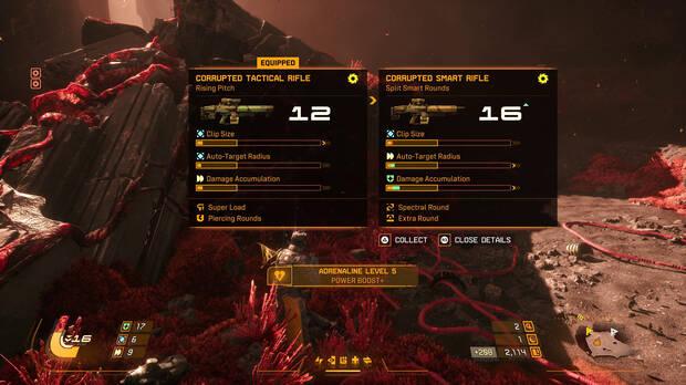 Dentro de cada intento iremos encontrando cada vez mejores y distintas armas.