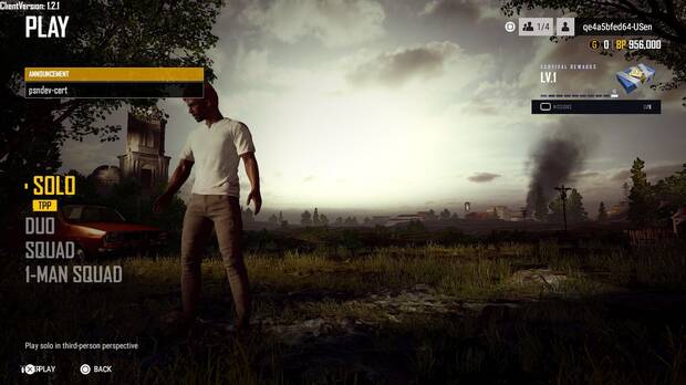 Podremos disfrutar de partidas en solitario, por duos, en Squad y 1-Man Squad. En el futuro llegarán las partidas personalizadas, el modo rangos y el modo evento.