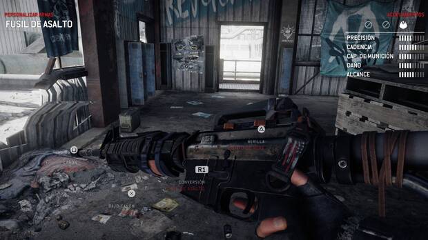 Personaliza tus armas con nuevos accesorios, o cámbialas por completo.