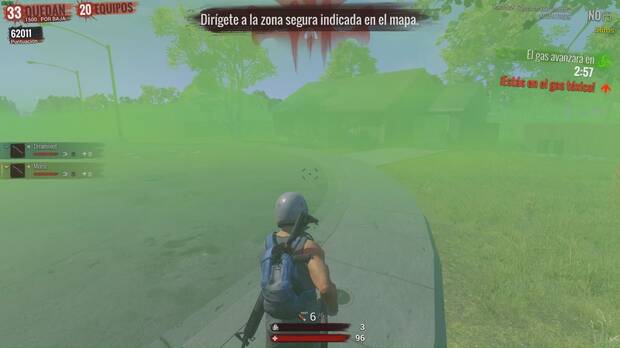 El gas tóxico acabará con nuestra vida si permanecemos demasiado tiempo dentro de él. Deberemos alcanzar la zona segura lo más rápido posible para poder estar a salvo.