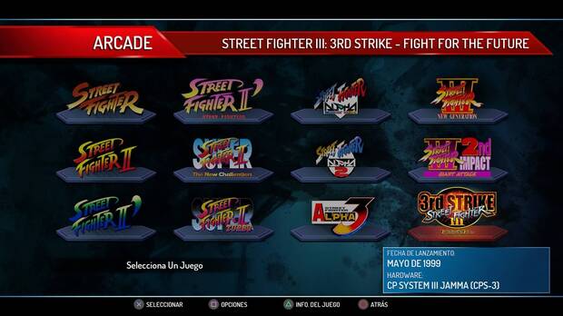 Los juegos que puedes probar en modo arcade o versus local.