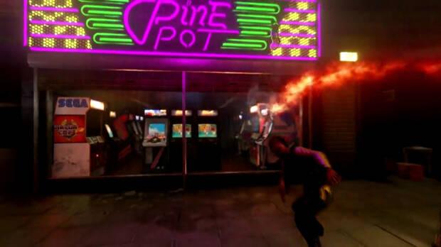 El prototipo empezaba con un cóctel molotov en una sala llena de recreativas de Sega.