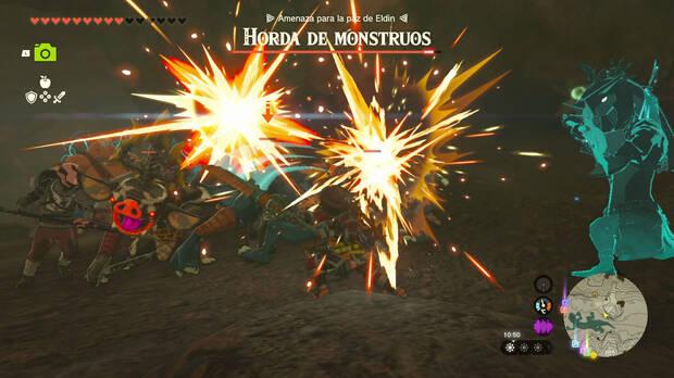 Los movimientos de combate de Link son prácticamente los mismos que en 'Breath of the Wild', aunque nuestros nuevos poderes nos abren tantas posibilidades que podremos afrontarlos de cientos de formas distintas.