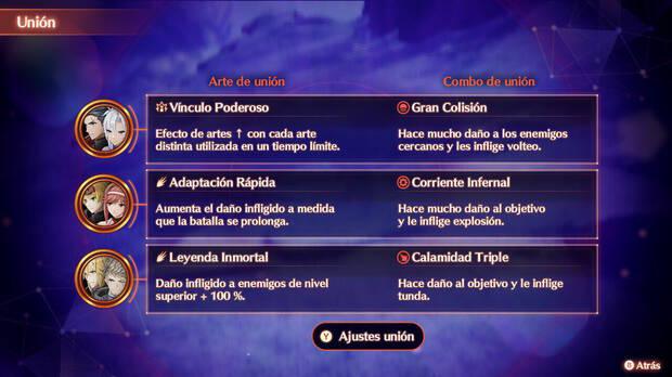 Las parejas de Unión no están preestablecidas, así que podremos configurarlas como queramos.