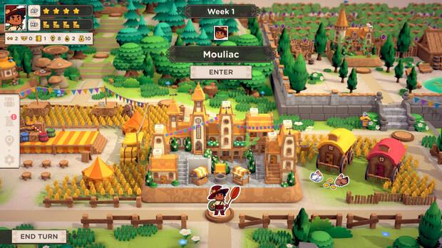 Los mapeados se dividen en casillas. El aspecto artístico, muy similar de Paper Mario, es entrañable.