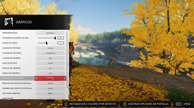 Podemos cambiar las opciones grficas 'en vivo' y ver inmediatamente su impacto en la calidad visual del juego.