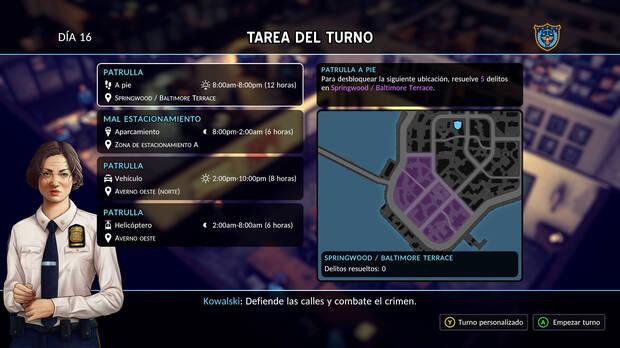 Podemos escoger entre varias tareas a realizar por cada turno, o incluso personalizarlo según nuestros intereses.