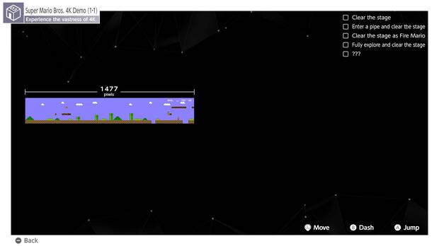 ¿Cómo se vería Super Mario Bros. en un televisor 4K sin modificar su resolución original? Pues tal y como se muestra aquí.