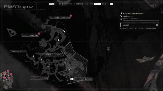 Podemos viajar de un sector a otro directamente desde el mapa.