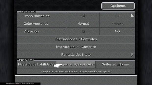 Las trampas están pensadas para que los veteranos puedan jugar de nuevo sin pasar apuros, no para novatos. Rompen por completo la dificultad.