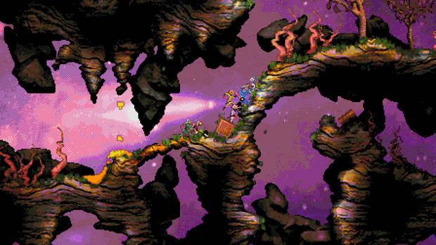 La pistola sirve para crear y destruir terreno en 'Moons of Darsalon' y crear caminos para que los Darsanautas lleguen a su destino.