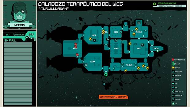 Desbloqueando el mapa de la nave localizaremos todos los objetos disponibles. 