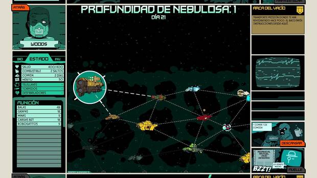 El mapa estelar nos permite elegir libremente nuestro camino.