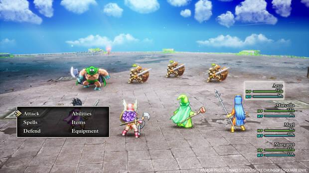 Cuando atacamos a los enemigos nos vemos no vemos las animaciones de los personajes, como en los JRPG más clásicos.