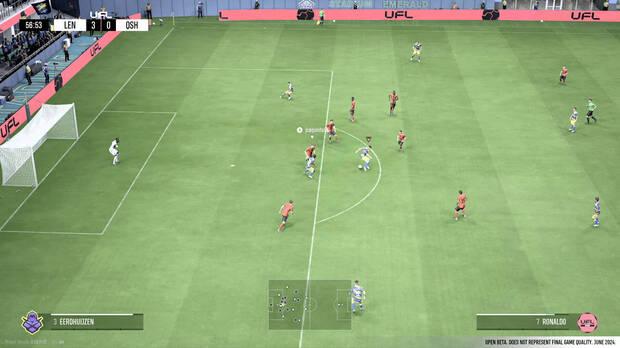 Cuando lo miras con lupa a UFL se le notan las costuras y debe corregir fallos en la IA, algunas físicas de la pelota, colisiones...