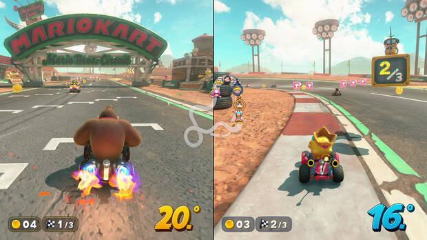La pantalla dividida est presente en Mario Kart World para todas las modalidades menos el modo libre.
