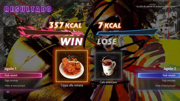 En el modo Campeonato calrico gana el jugador que ms caloras haya quemado, que de manera simptica al final salen representadas con algunas comida o bebida.