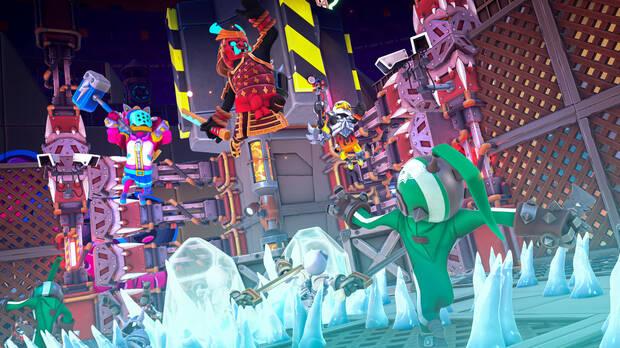 En los combates podemos lanzar a los enemigos elementos de los escenarios, e incluso las cabezas de sus huesudos compaeros.