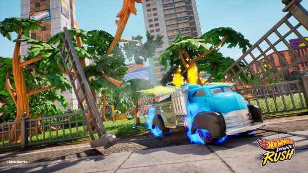 A excepción de los edificios y los otros coches, casi todo lo que vemos es destructible.