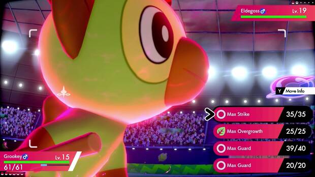 Cuando agrandemos a un Pokémon, sus movimientos cambiarán y ganarán nuevas propiedades.