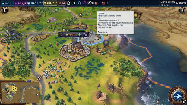 Firaxis ha diseñado la nueva interfaz con un cuidado exquisito. El cartel con las indicaciones, por ejemplo, es opcional y se quita y se pone rápidamente.