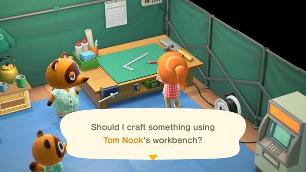 Podremos construir mesas de bricolaje y construirlas donde queramos, pero Tom Nook nos ofrecerá la suya sin coste al igual que los vecinos.