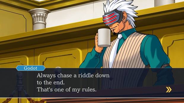 Edgeworth, Franziska y Godot serán nuestros tres grandes rivales, aunque no los únicos. Todos tienen un carisma enorme.