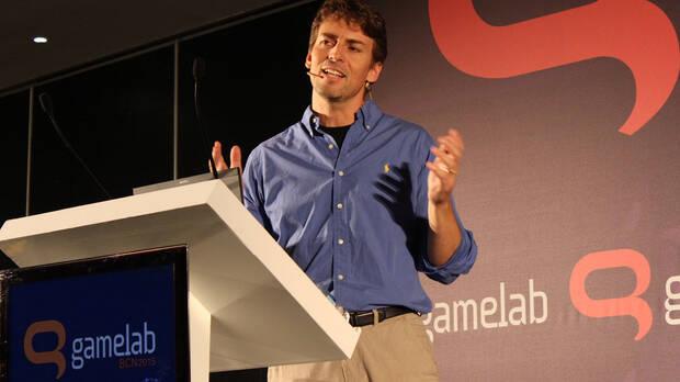 Richard Marks durante su charla del Gamelab 2015.