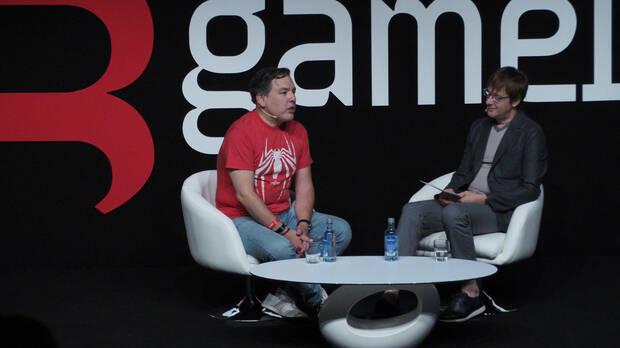 Shawn Layden en su charla con Mark Cerny (foto: Gamelab).