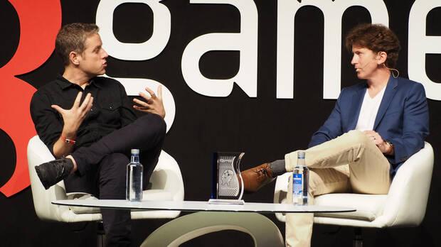 Geoff Keighley y Todd Howard en el Gamelab 2018 (foto: Gamelab).