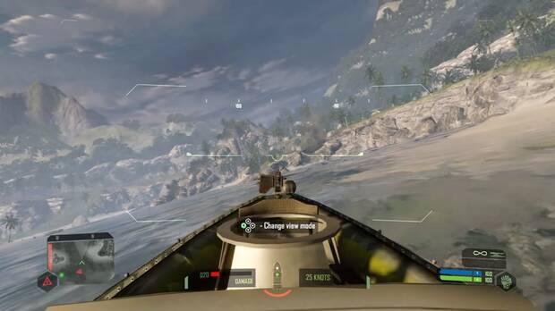 Podemos pilotar varios vehículos a lo largo del juego, incluyendo lanchas motorizadas y equipadas con un buen armamento.