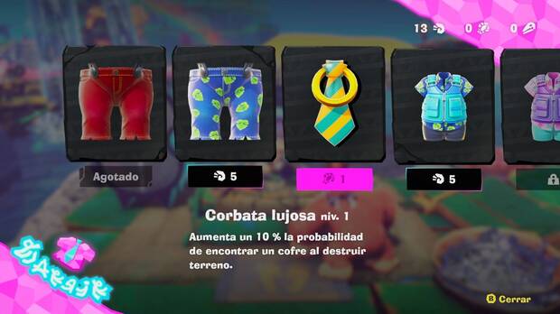 Como en Super Mario Odyssey, podemos equiparnos con distinta ropa, aunque aqu nos otorgan diversas ventajas.